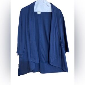 BLAIR open 3/4 sleeve cardigan blazer cotton poly deep pockets